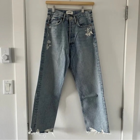 Agolde '90s High Rise Cropped Straight Jeans - Picture 1 of 6